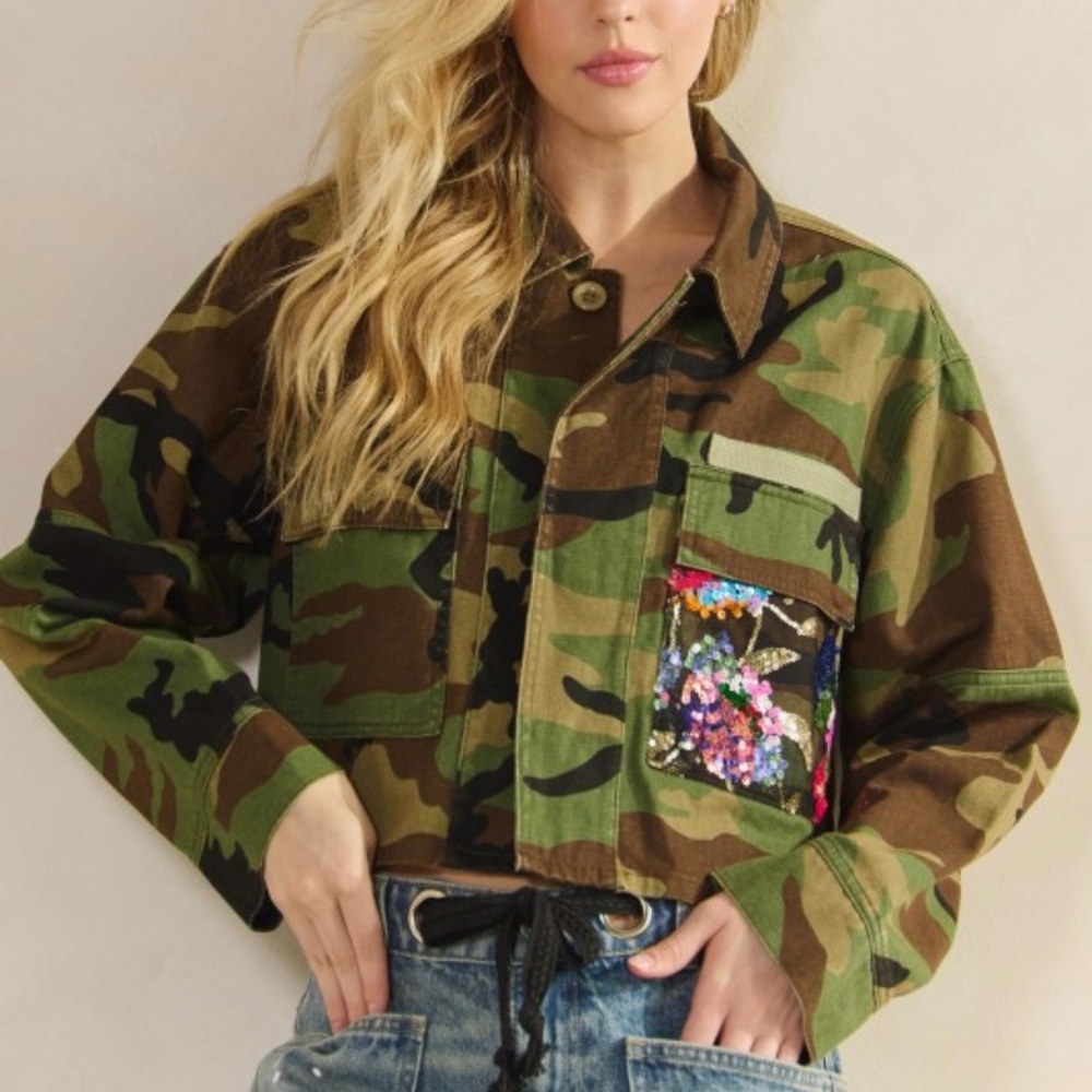Vervet Camouflage Sequin Pocket Jacket